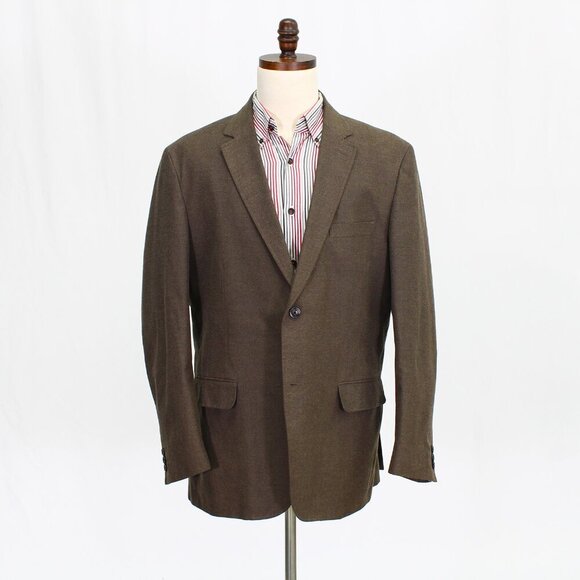 Tasso Elba 46R Brown Solid 2-Button Sport Coat Blazer Jacket P337 - Picture 1 of 11